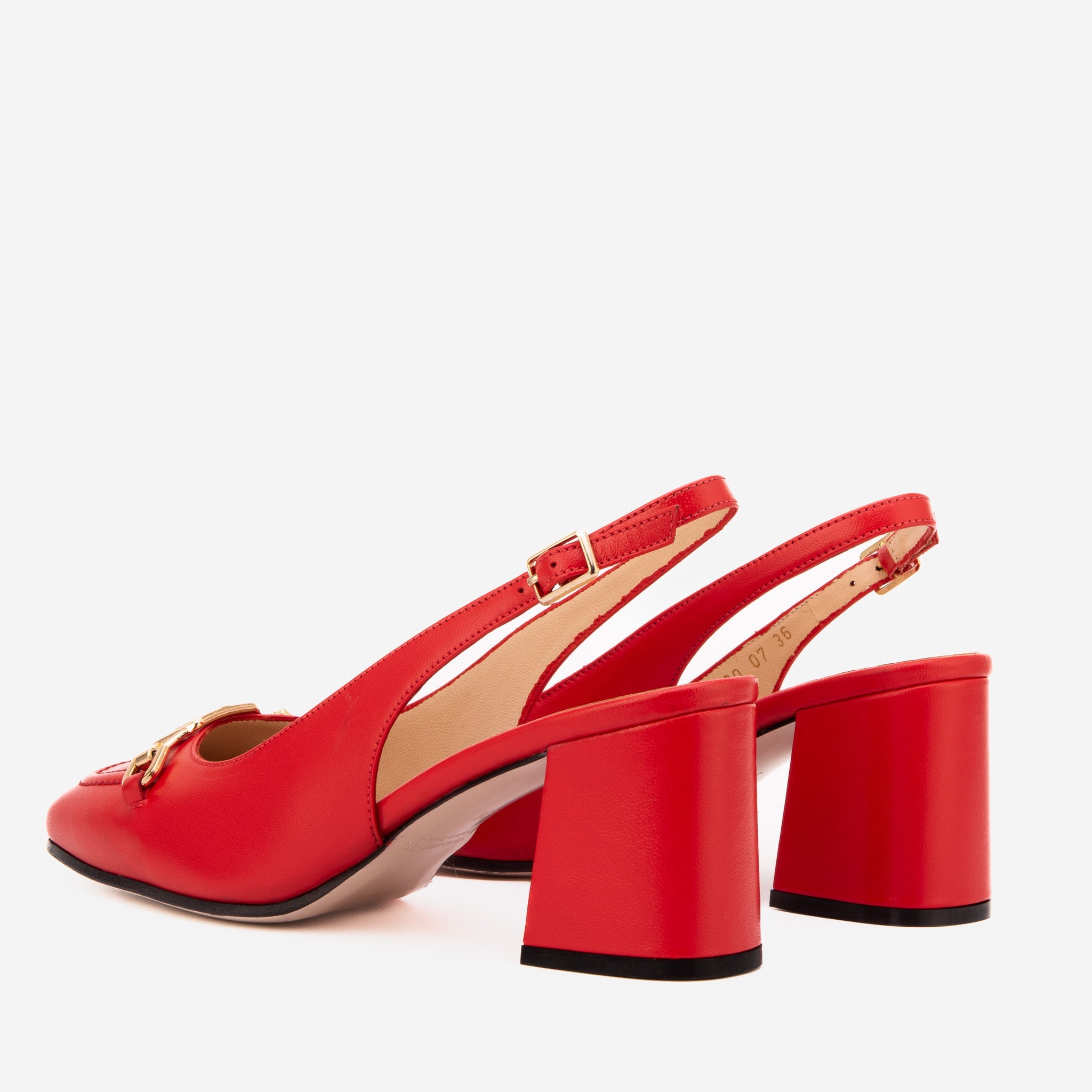 The Potomac Red Leather Slingback Women Sandal