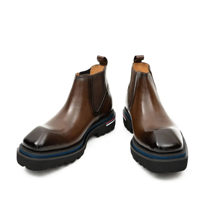 Premium Handcrafted Genuine Chelsea Boots Calfskin Brown