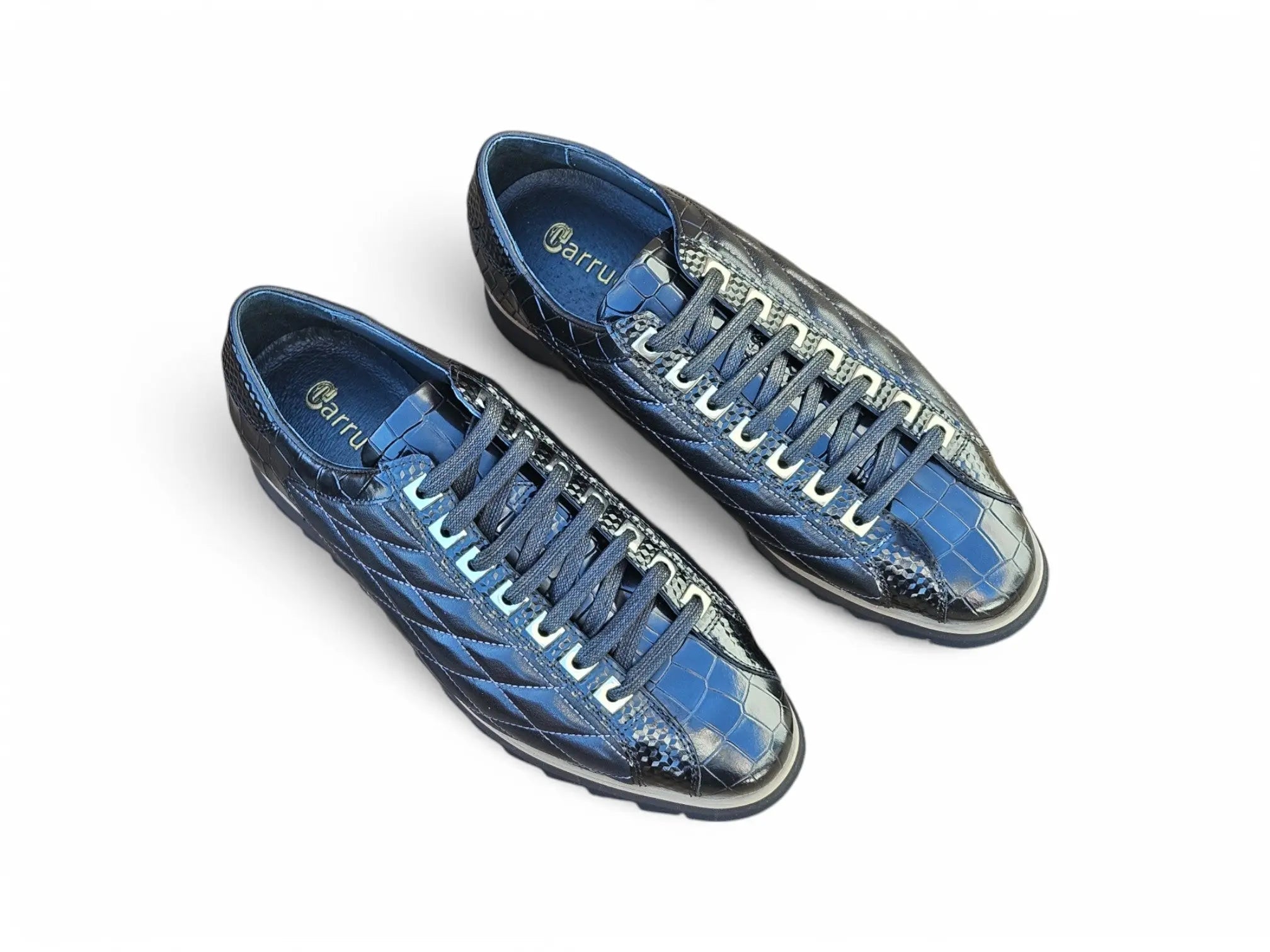 Men’s Luxury Quilted Leather Sneaker Crocodile KS62