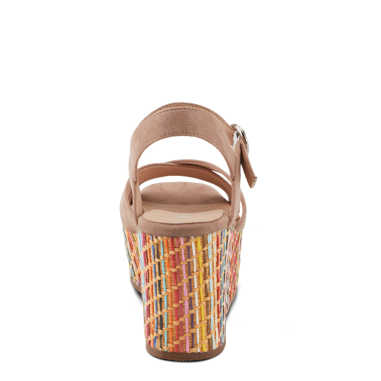 Colorful rainbow patterned Spring Step Shoes Patrizia Rainbowfun Sandals for women with comfortable cushioned insole and adjustable buckle strap