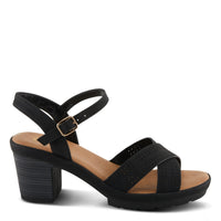 Thumbnail for  Spring Step Shoes Patrizia Ravenno Sandals in Black Multi with Floral Print and Textured Traction Outsole