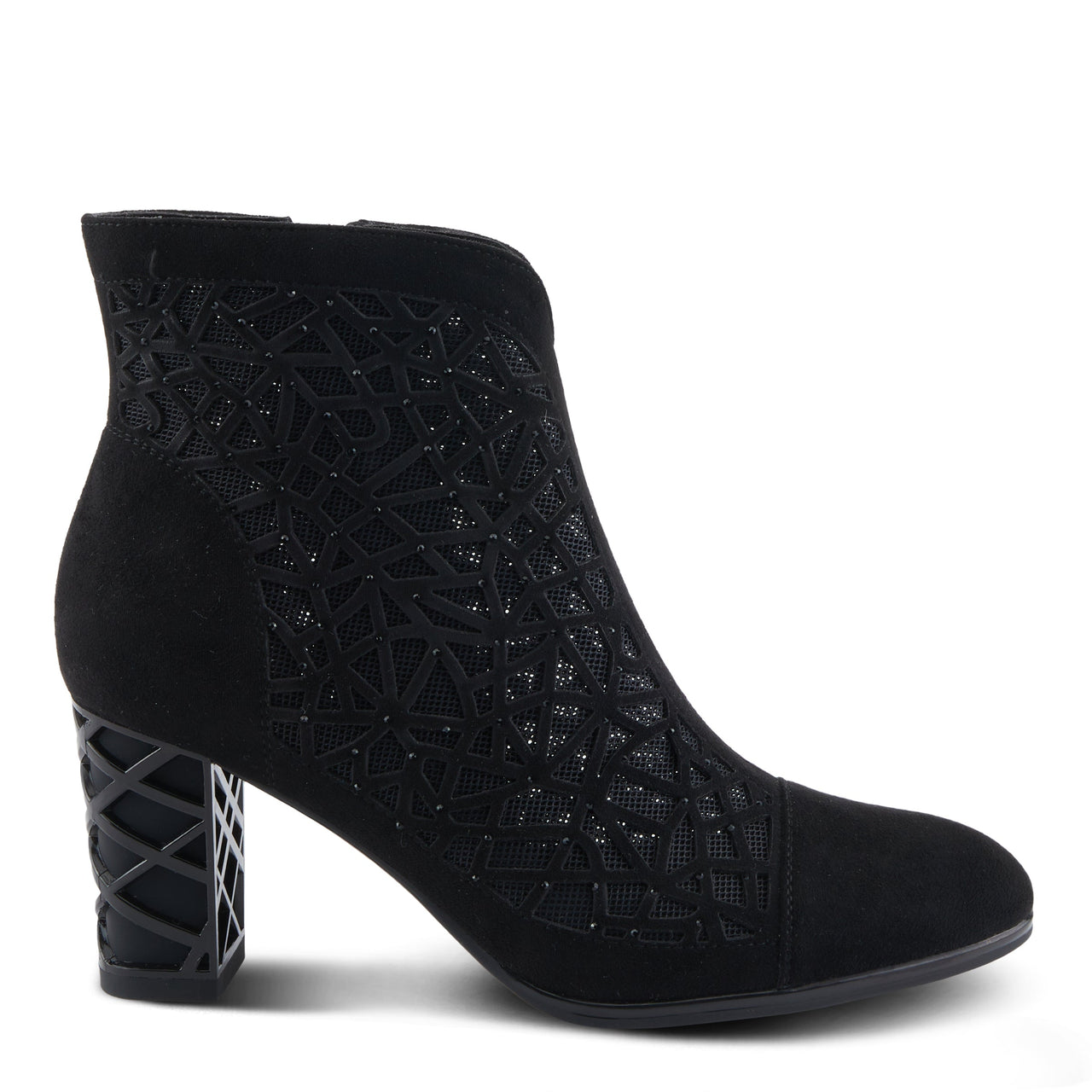 Stylish and bold AZURA REBELIA BOOTS, featuring a sleek black leather design with silver buckle details and a sturdy heel for a modern and edgy look