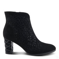 Thumbnail for Stylish and bold AZURA REBELIA BOOTS, featuring a sleek black leather design with silver buckle details and a sturdy heel for a modern and edgy look