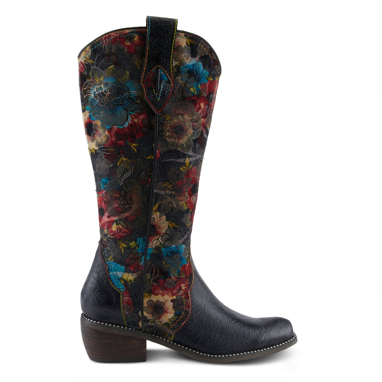 Women's Rodeoqueen-Viv Boots: Hand-painted leather with unique floral pattern