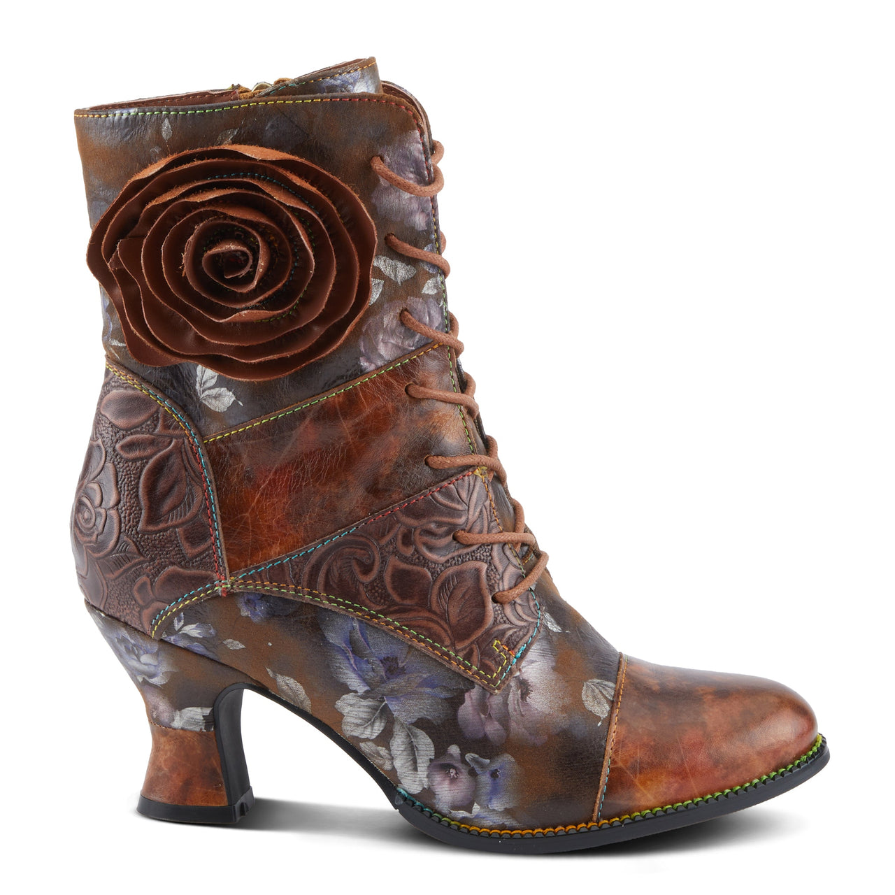 Pair of stunning L'ARTISTE ROSELIA boots with intricate detailing and bold design