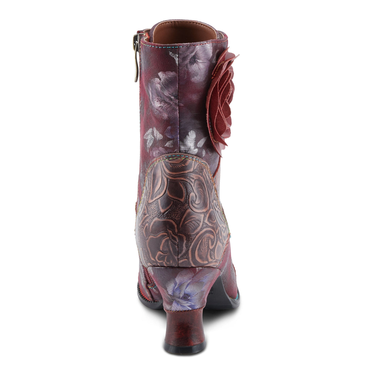 Beautiful hand-painted leather boots in vibrant floral design by L'ARTISTE ROSELIA-STUNIN