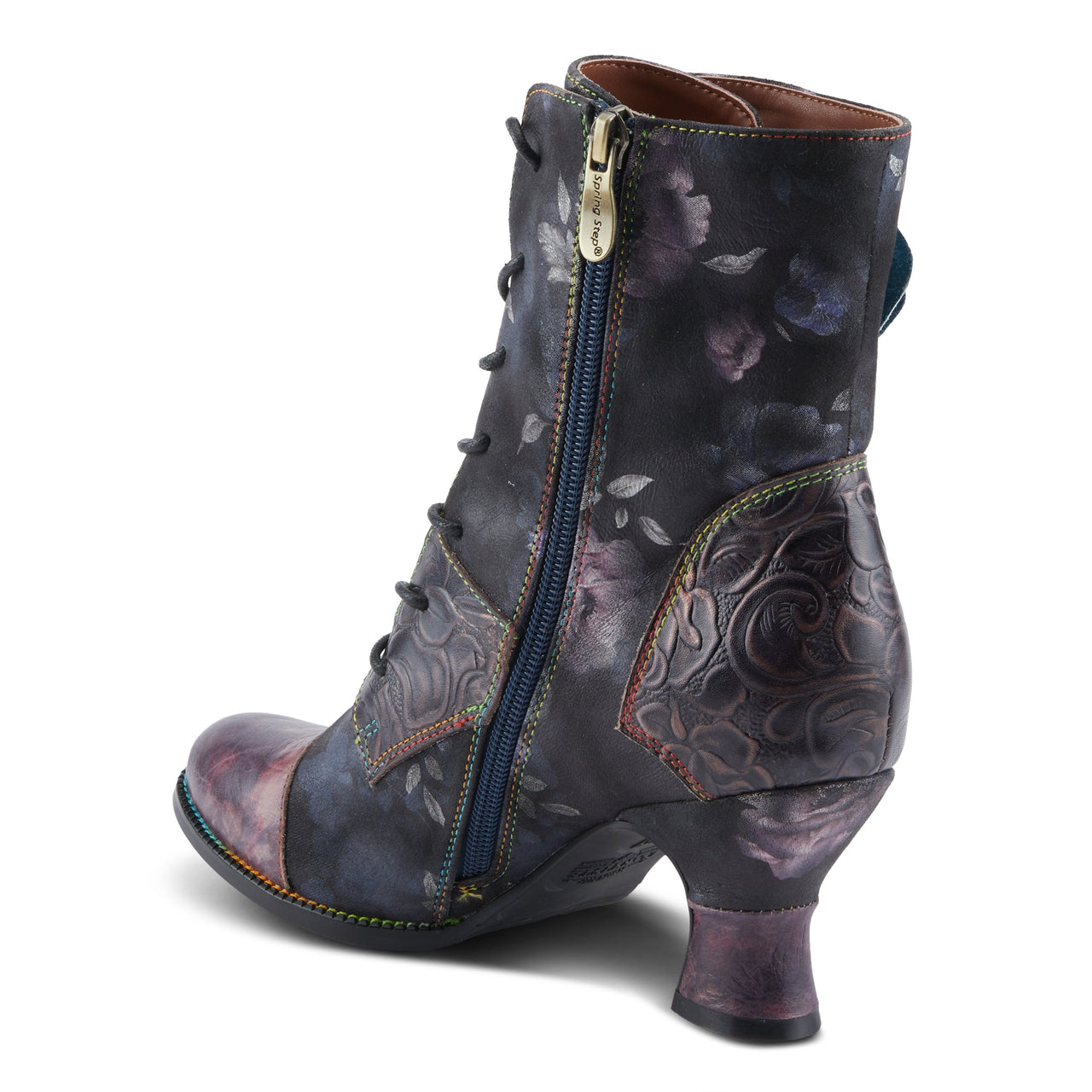 Beautiful hand-painted leather L'ARTISTE ROSELIA-STUNIN boots with stunning floral design