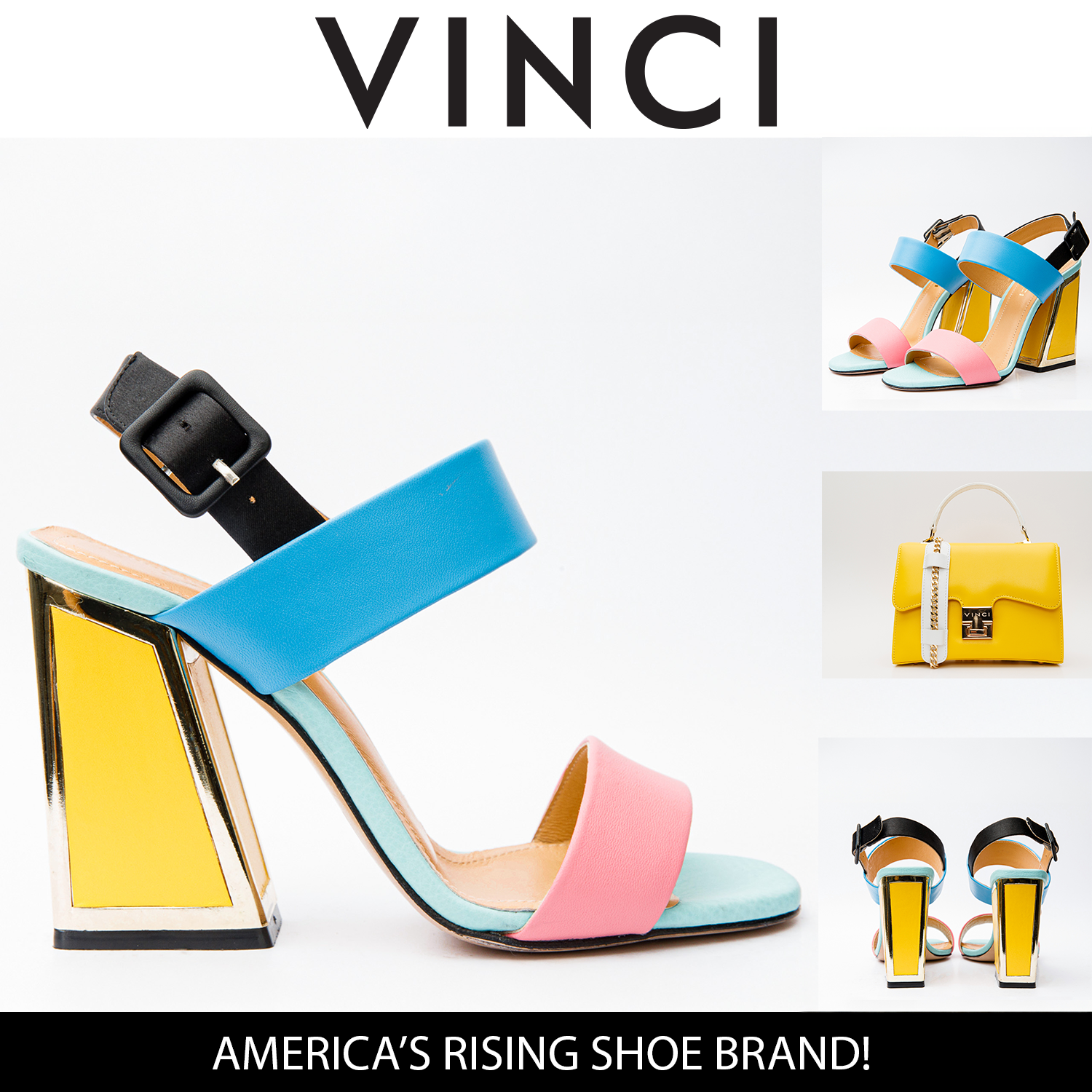 The Niger Multicolor Block Heel Leather Women Sandal