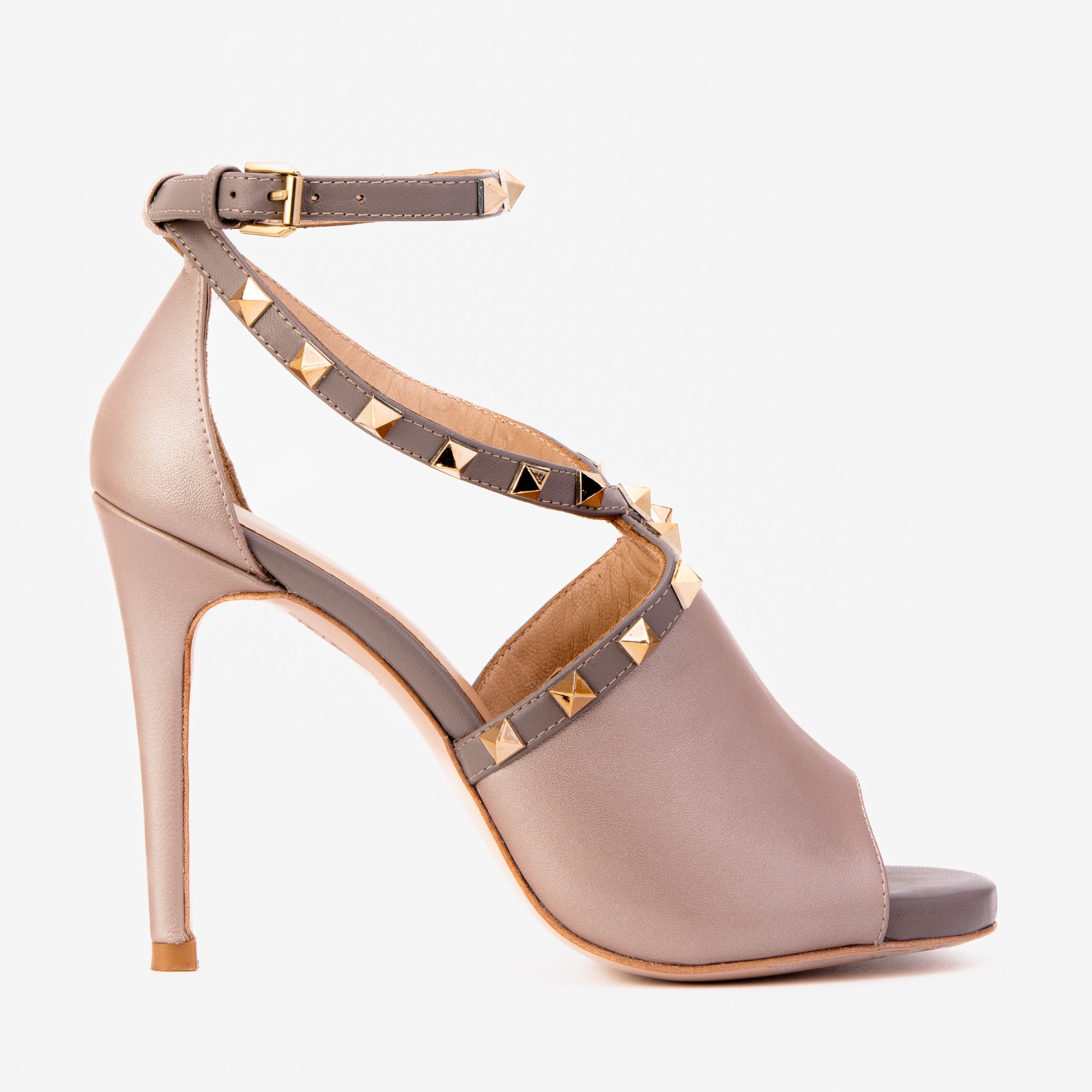 The Ribnica Beige Leather Ankle Strap Women Sandal