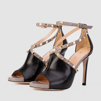 The Ribnica Black Leather Ankle Strap Women Sandal