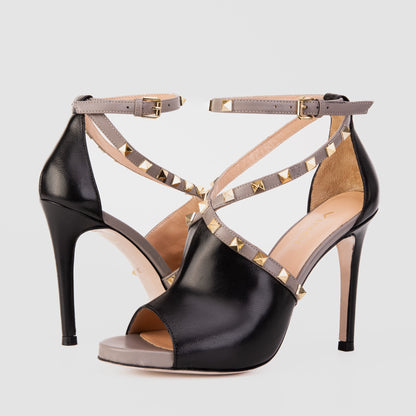 The Ribnica Black Leather Ankle Strap Women Sandal