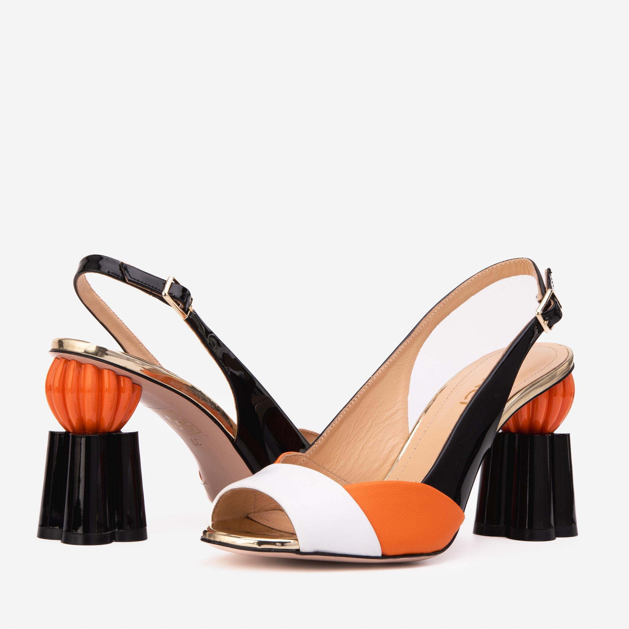 The Rize Multicolor Pumpkin Heel Leather Women Sandal