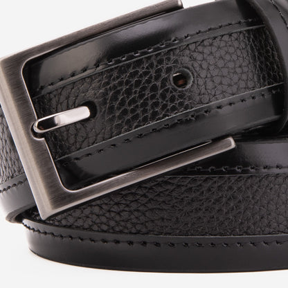 The Everest & Rockwell Black Leather Belt