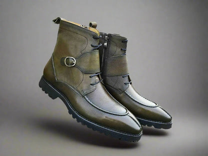 Kb Rugged Split Toe Lace Up Boot Leather Boot KB480-03