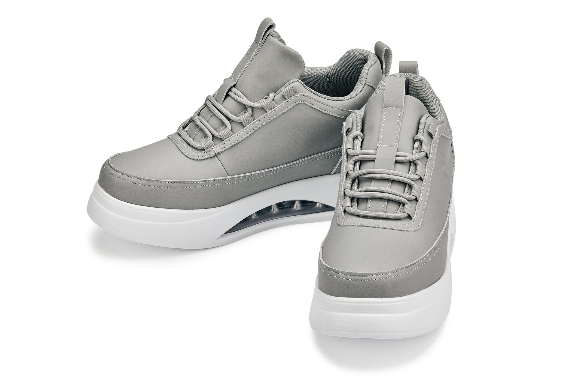 CALTO - S4927 - 3.2 Inches Taller (Dove Grey/White Sole) - Chunky Elevated Platform Sneakers