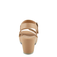 Thumbnail for Brown leather Spring Step Shoes Patrizia Sandlin Sandals with crisscross straps and cushioned footbed for comfortable and stylish summer wear