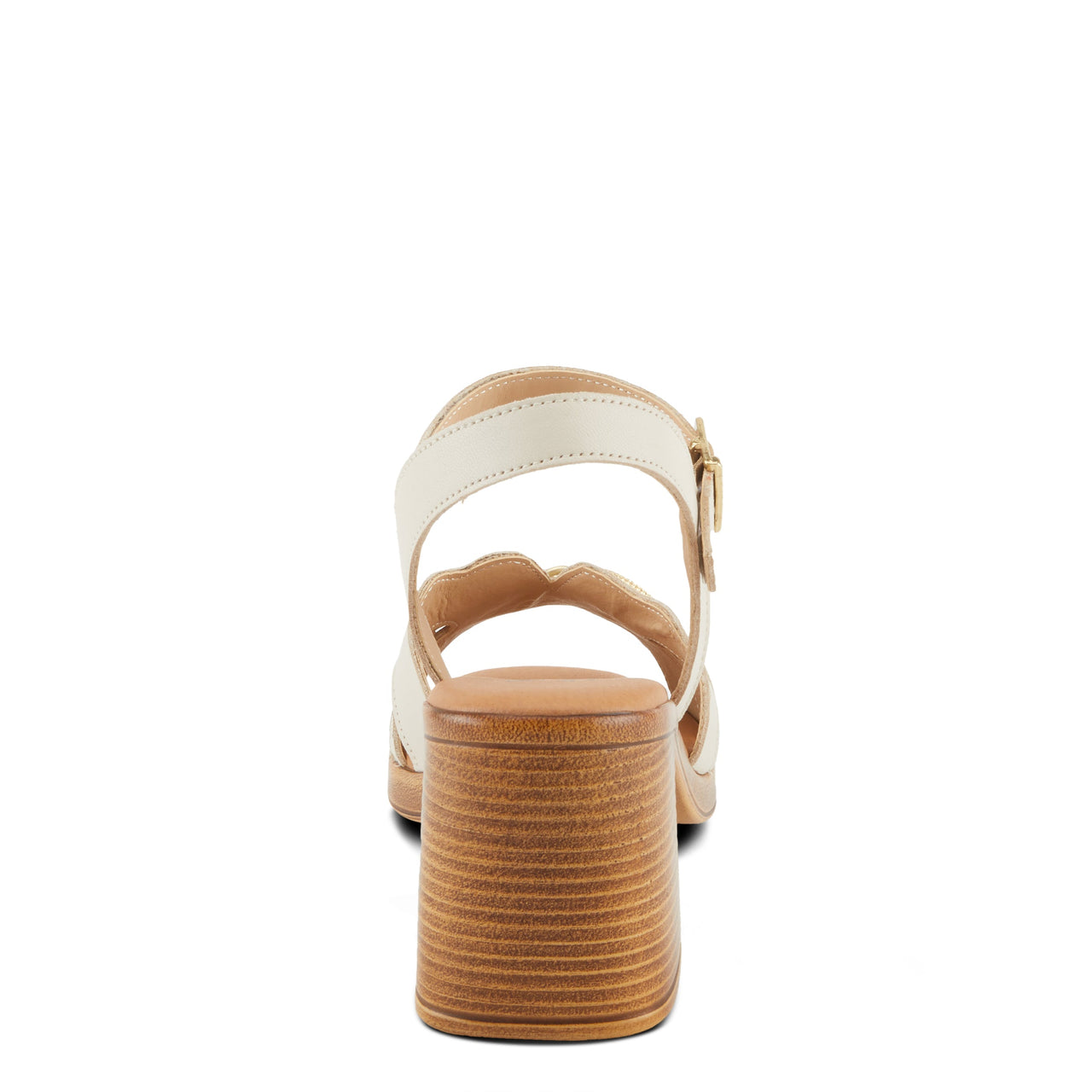  Classic Spring Step Sardinia Sandals in tan leather with braided straps and stacked heel