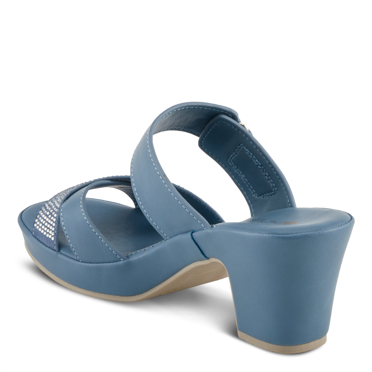  Chic Patrizia Scalan Sandals in Blue with Cushioned Footbed and Cork Wedge