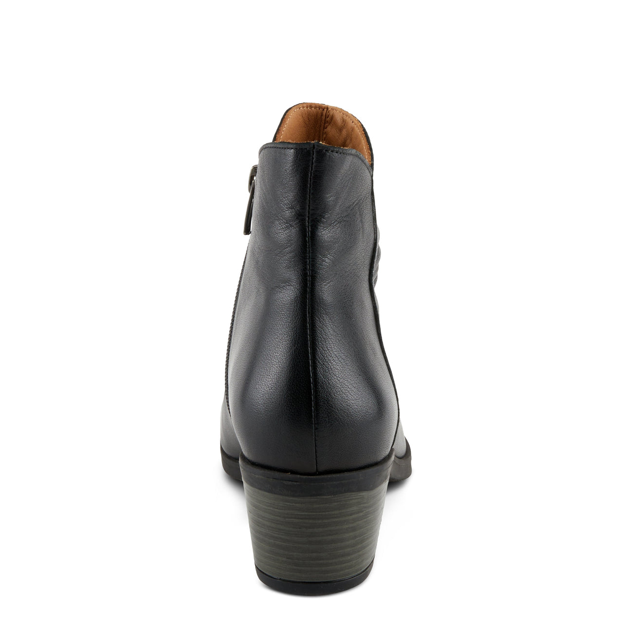 Black leather Spring Step Selby boots with stylish buckle detail and comfortable cushioned insoles for all-day wear