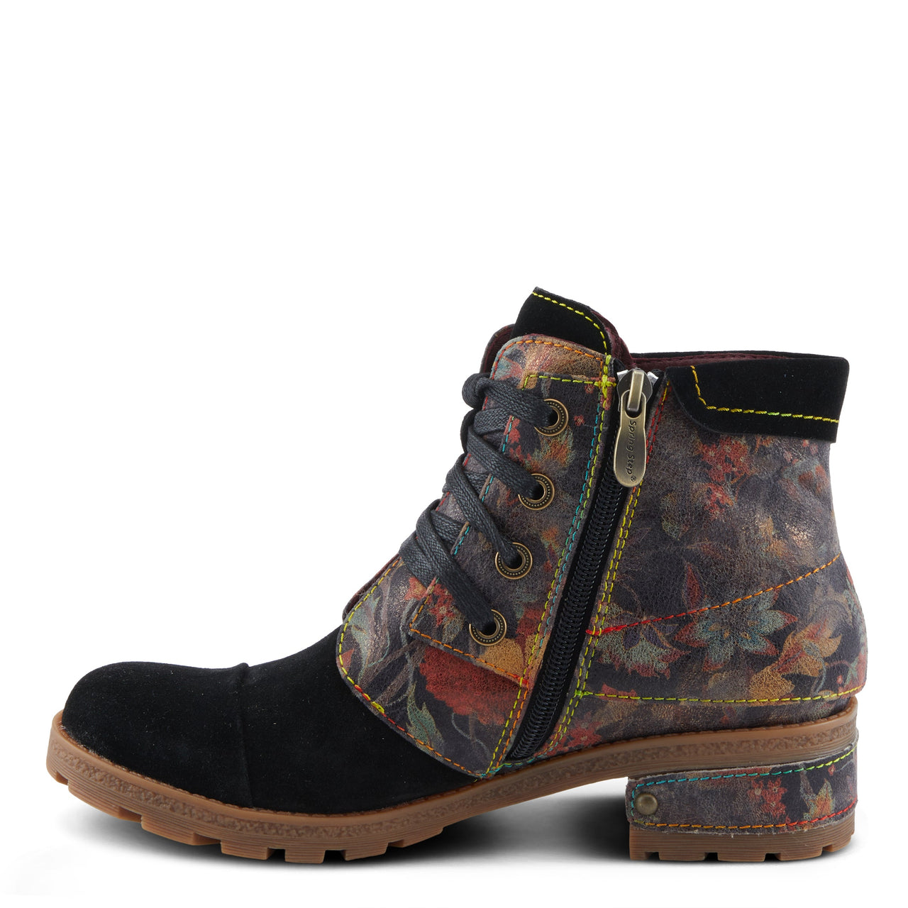 Elegant L'ARTISTE SERNA BOOTS in Navy Suede with Bohemian Embroidery