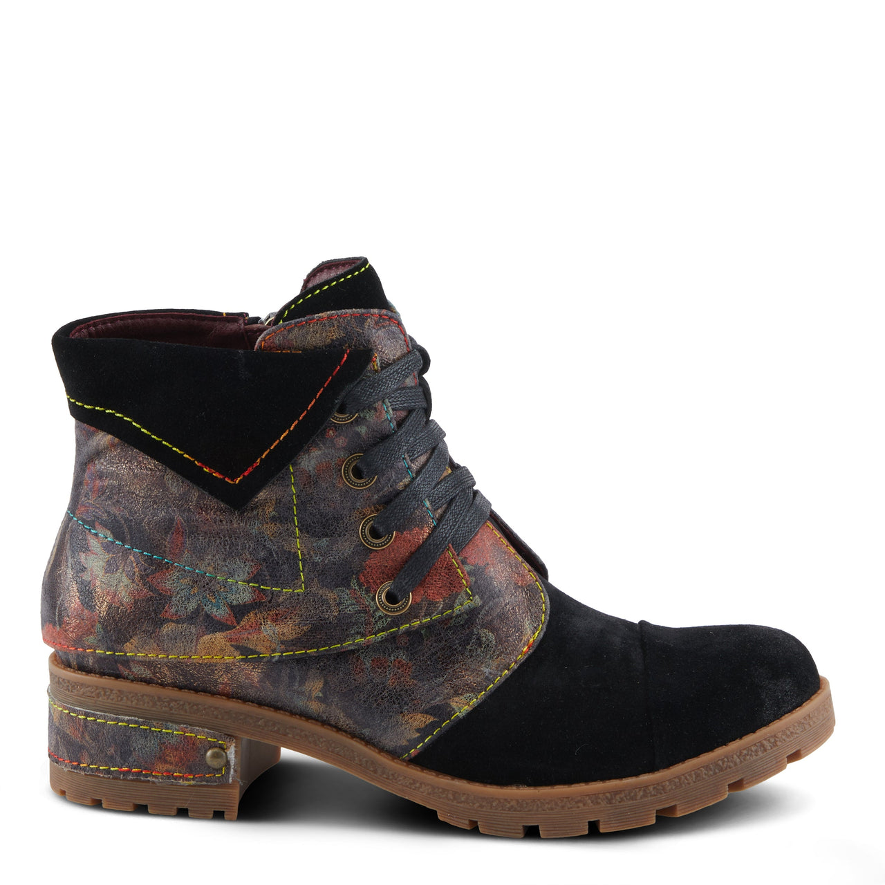 Timeless L'ARTISTE SERNA BOOTS in Mustard Leather with Hand-Painted Details