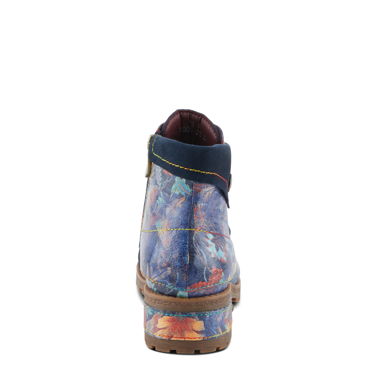 Handcrafted leather L'ARTISTE SERNA BOOTS with intricate floral detailing and stacked heel