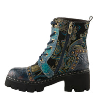 Thumbnail for Trendy L'ARTISTE SEVERITY BOOTS in dark brown leather with stunning embroidered details