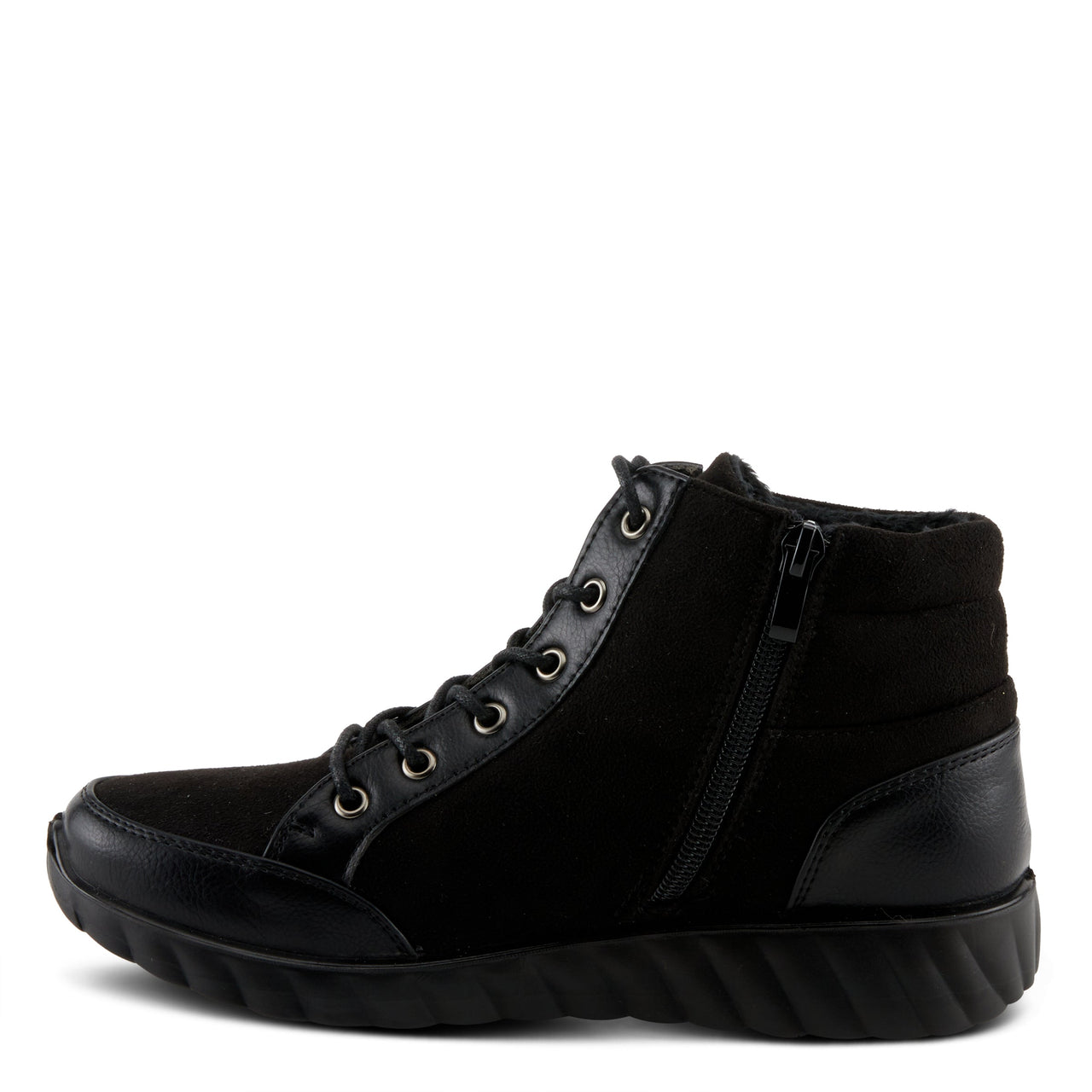 Stylish and comfortable FLEXUS SONATA BOOTS in black leather with buckle detailing