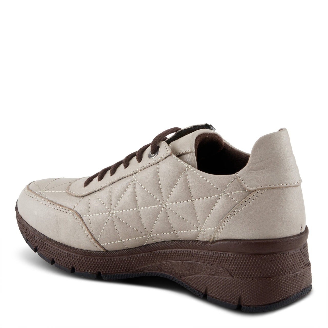 Spring Step Stonybrook Sneakers in beige and white, sporty view