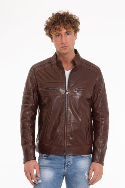 The Rios Tan Men Leather Men Jacket