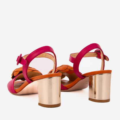 The Salerno Fuchsia Leather Women Sandal