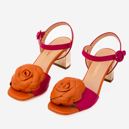 The Salerno Fuchsia Leather Women Sandal