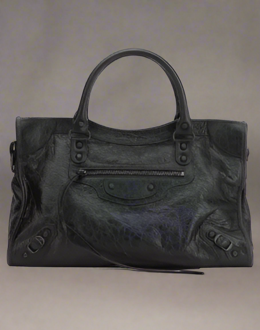 Balenciaga Le City Medium Shoulder Bag Lambskin Leather