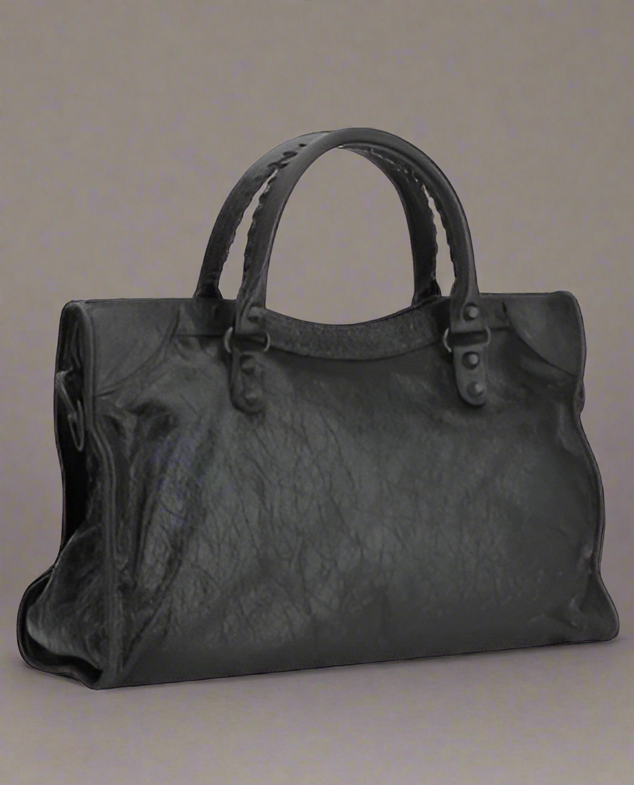 Balenciaga Le City Medium Shoulder Bag Lambskin Leather