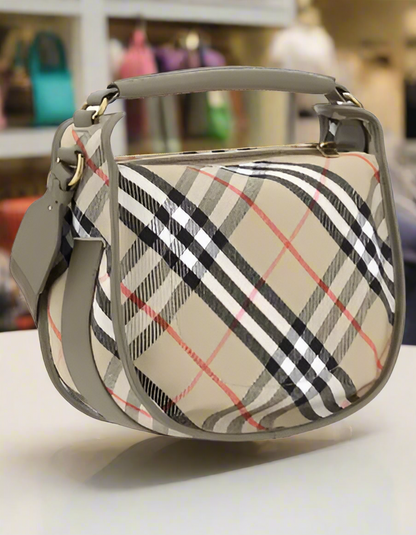 Burberry Clip Small Messenger Handbag Genuine Leather