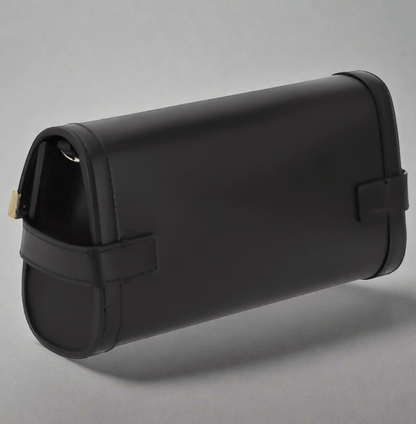 Balmain B-Buzz Pouch Bag Leather Black Removable Chain Strap