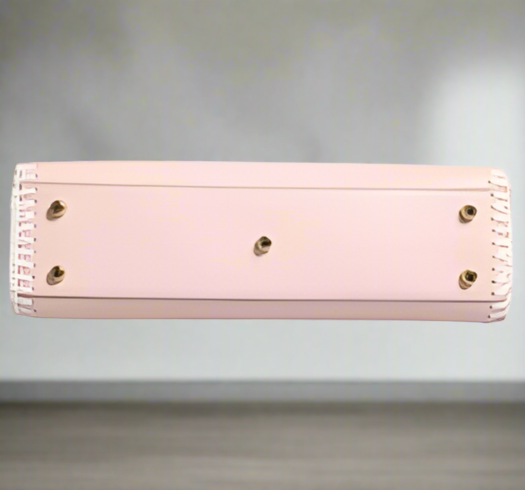 Dolce & Gabbana LIGHT PINK LOGO PLAQUE SOFT LEATHER STRAP CROSSBODY BAG