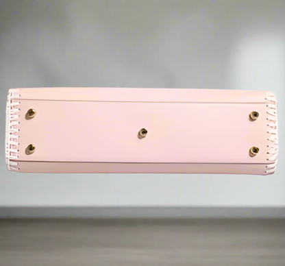 Dolce & Gabbana LIGHT PINK LOGO PLAQUE SOFT LEATHER STRAP CROSSBODY BAG