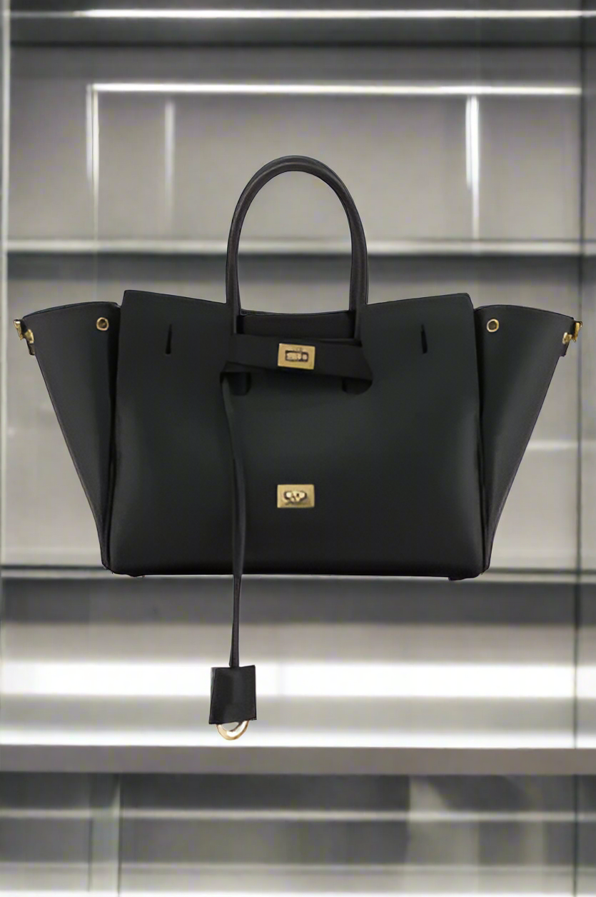 BALENCIAGA BLACK BEL AIR SMALL SHOULDER BAG