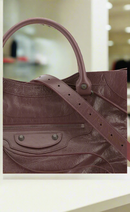 Balenciaga Le City Medium Shoulder Bag Lambskin Leather