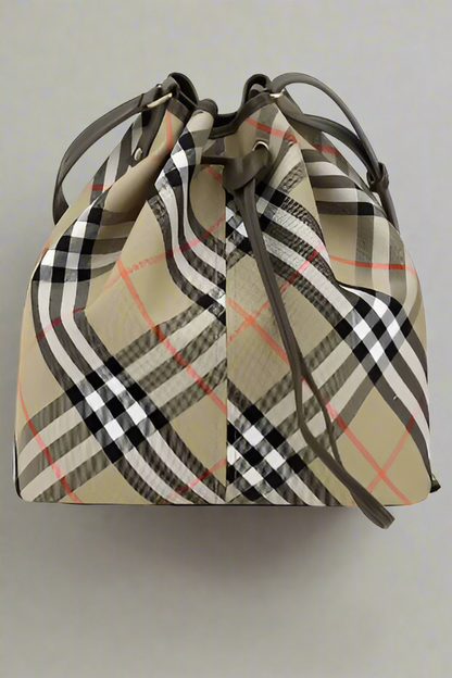 BURBERRY ARCHIVIO CHECK BUCKET BAG