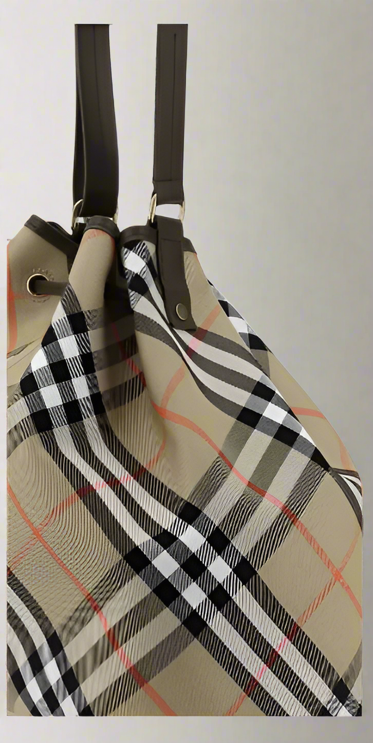 BURBERRY ARCHIVIO CHECK BUCKET BAG