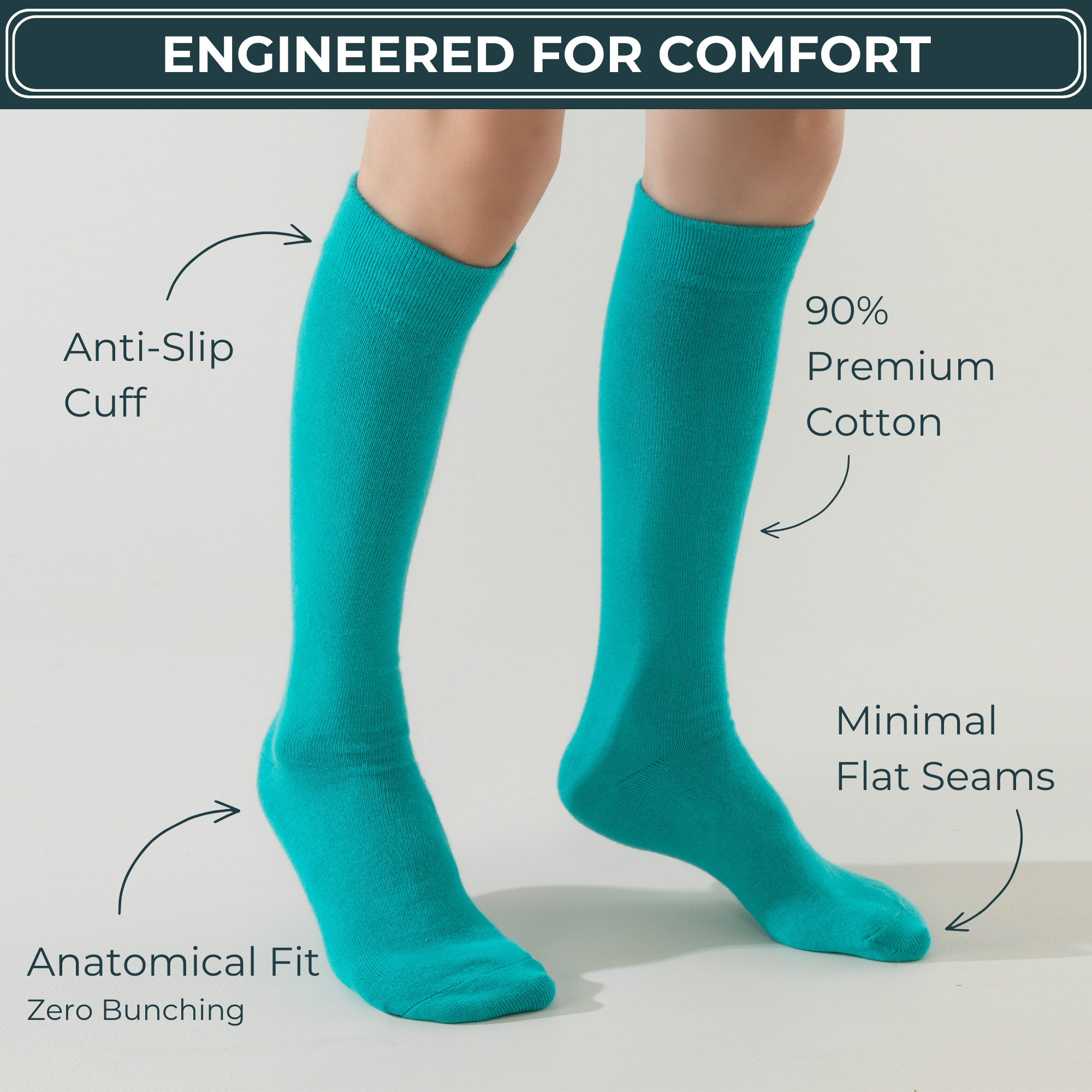 Lairos Premium Solids - Teal Socks