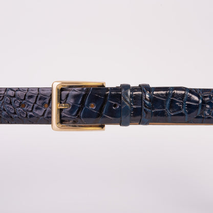 The Strat Navy Blue Leather Belt