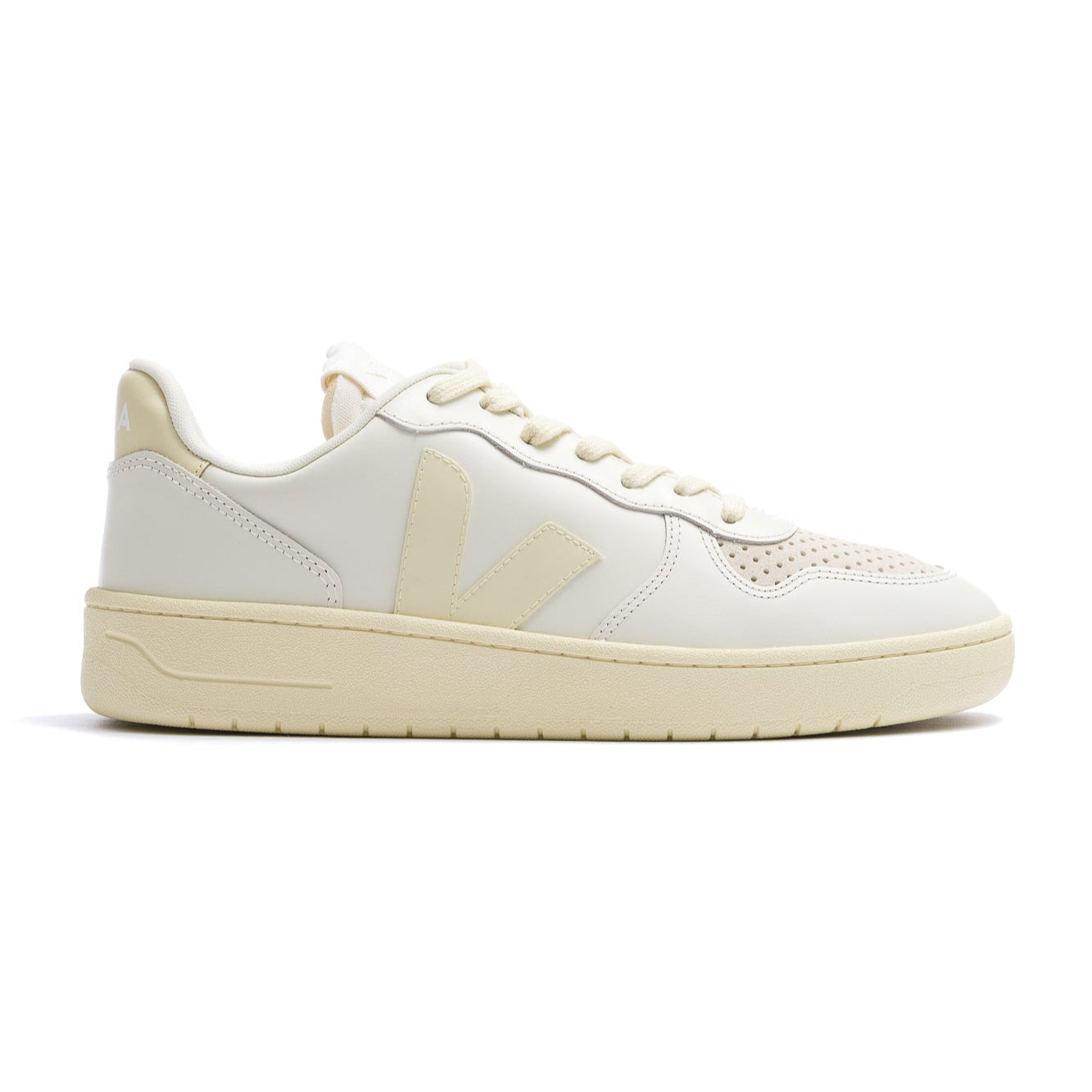 Veja V-10 Prime Leather Shoe - Pure Calcaire