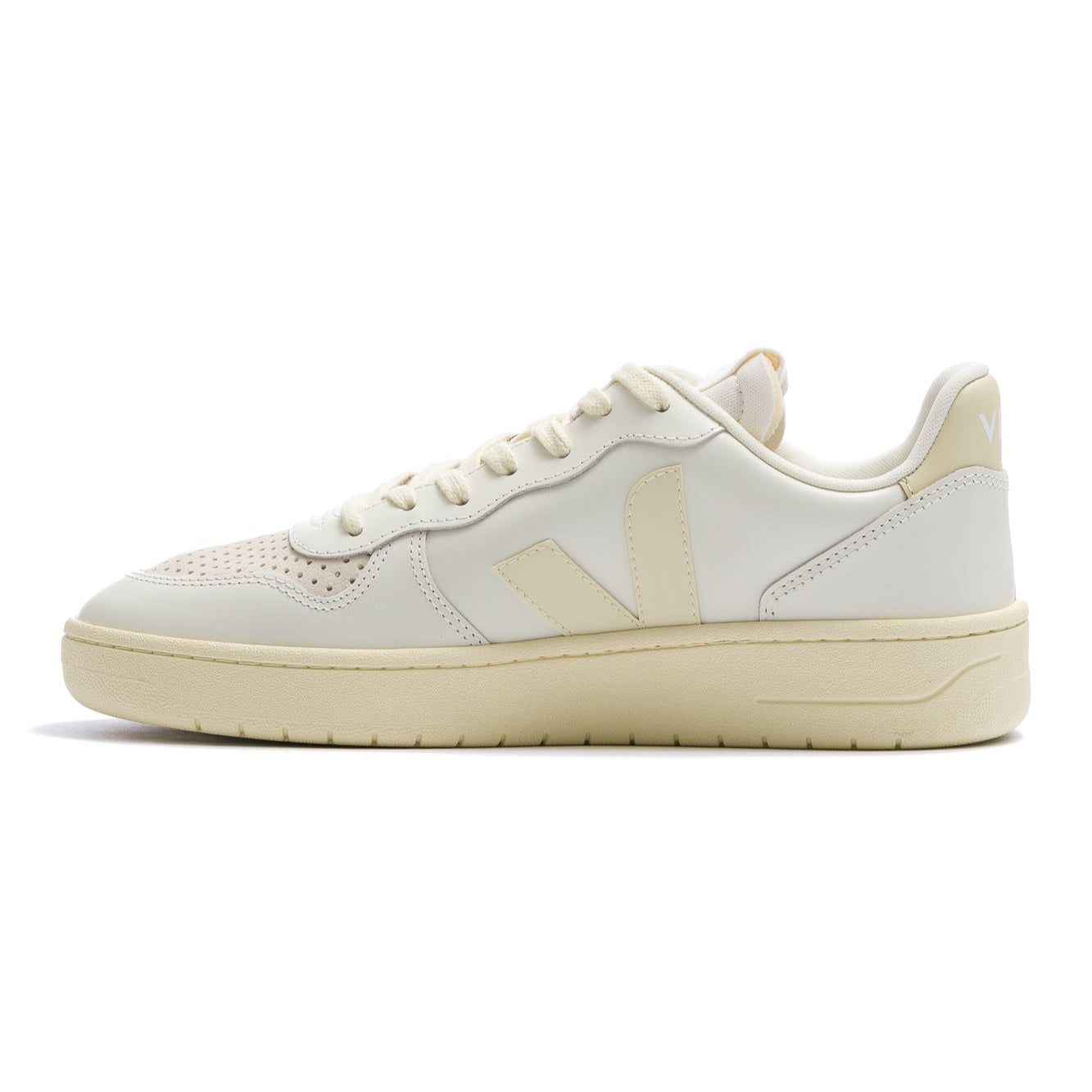 Veja V-10 Prime Leather Shoe - Pure Calcaire