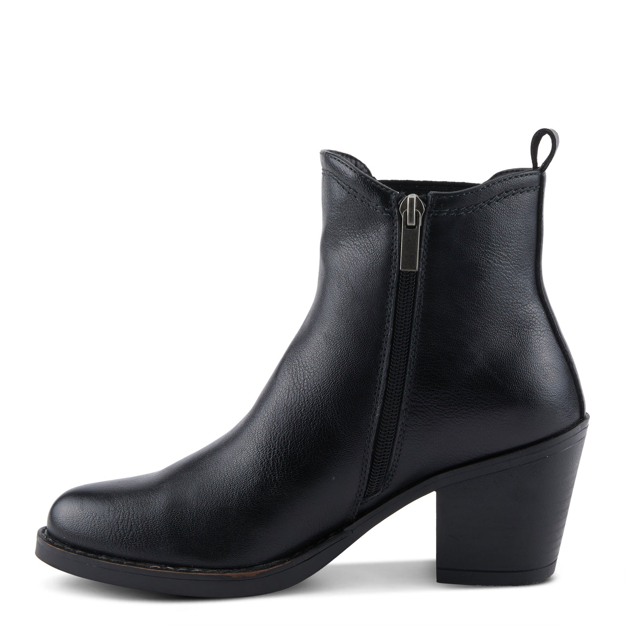 Stylish and elegant Patrizia Talwyn boots in black with side zip and buckle detail, perfect for any outfit