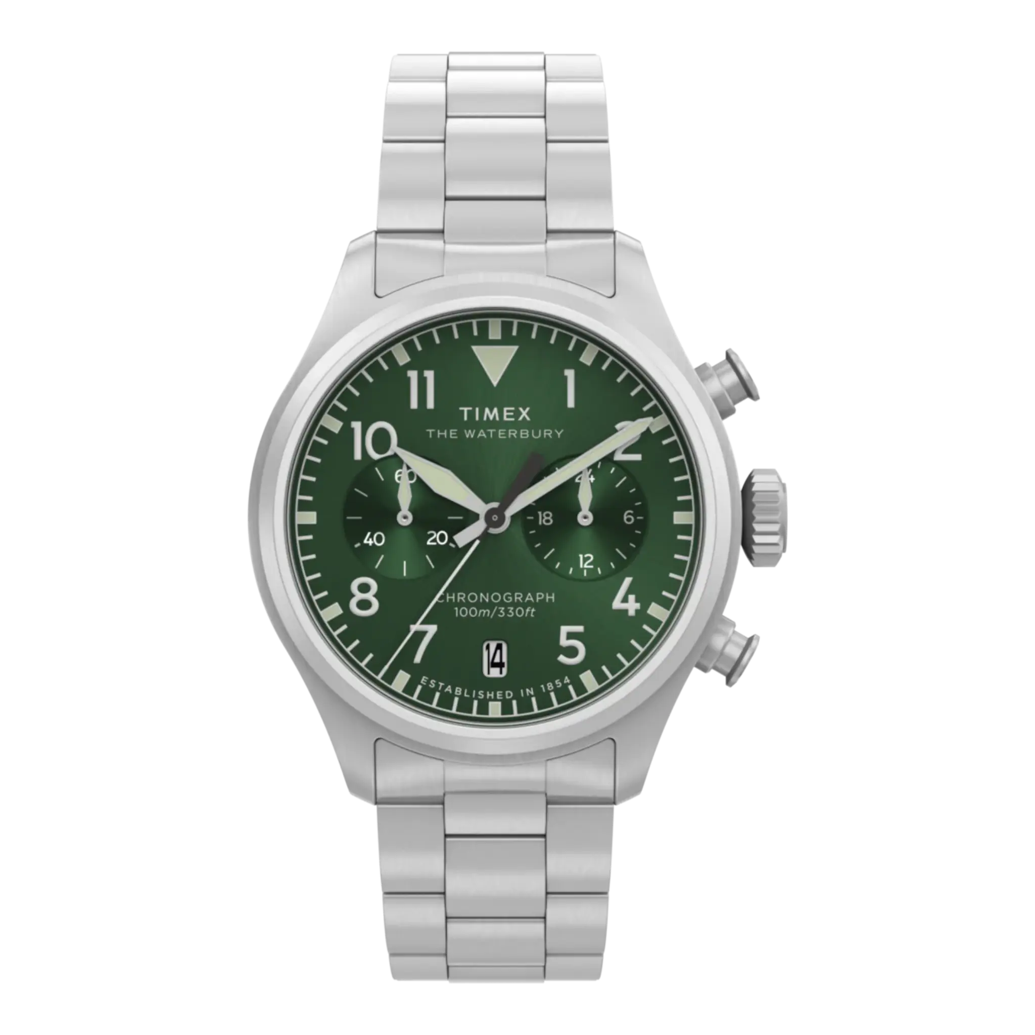 TIMEX WATERBURY ACE CHRONOGRAPH 41MM STAINLESS STEEL BRACELET WATCH