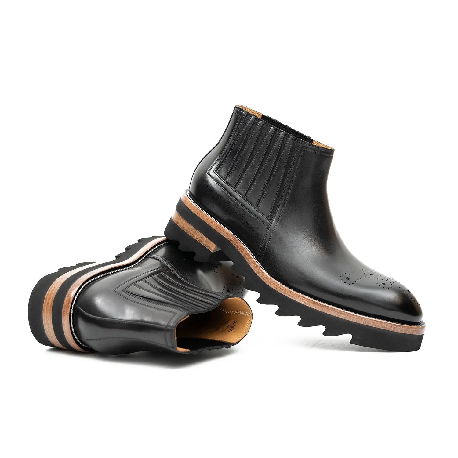 Unknown Brand Chelsea Boots Leather Brown Thick Sole Comfort