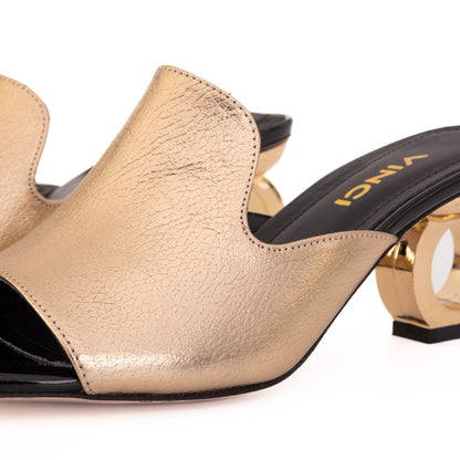 The Tory Gold Leather Women Sandal